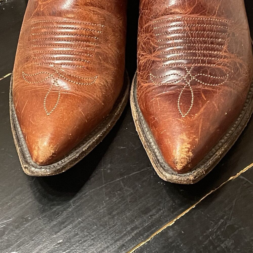 Justin Boots Women’s Size 6.5 B Western Cowgirl Brown Leather Pointed Toe L4606 - Picture 3 of 9